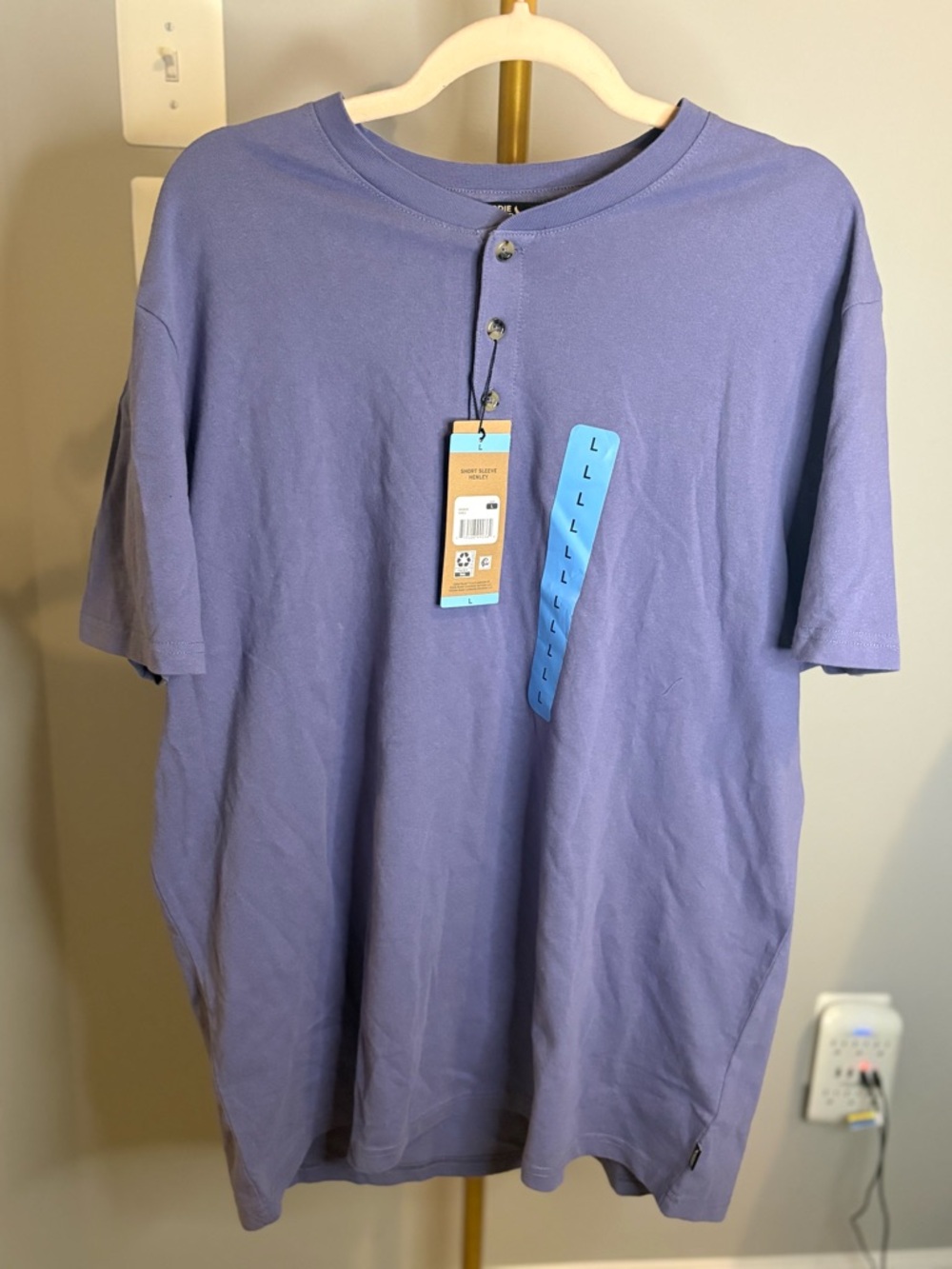 Eddie Bauer Lavender Short-Sleeve Henley Tee